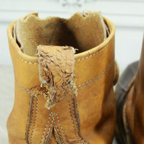 Vintage LL Bean Brown Leather Unlined Hunting Duck Boots Size 9 Medium - Picture 8 of 10